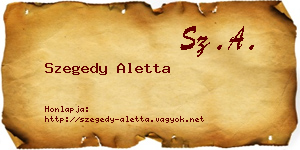 Szegedy Aletta névjegykártya